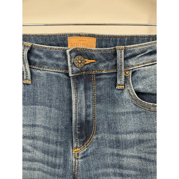 Driftwood Kelly Bootcut Jeans Embroidered Chevron Mid-Rise Flare Leg, Blue - Picture 7 of 11